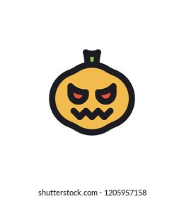 Halloween single icon with funny color with black line style