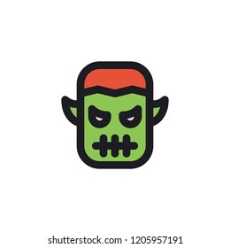 Halloween single icon with funny color with black line style