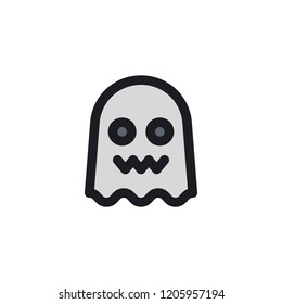 Halloween single icon with funny color with black line style