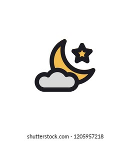 Halloween single icon with funny color with black line style
