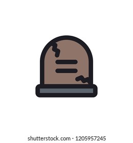 Halloween single icon with funny color with black line style