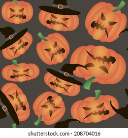 Halloween. Sinister pumpkin. Seamless pattern