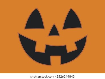 Halloween sinister smile on orange background