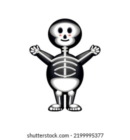halloween skeleton character icon design