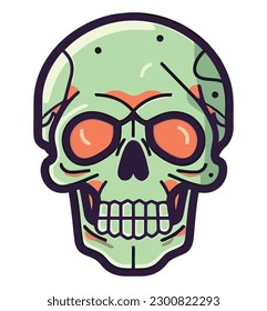 Halloween skeleton design over white