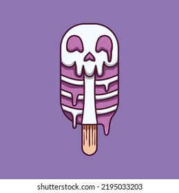 Halloween Skeleton Ice Cream illustration