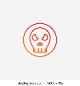 Halloween skeleton icon.gradient illustration isolated vector sign symbol