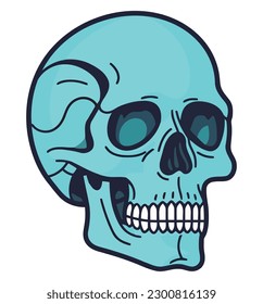 Halloween skeleton illustration over white