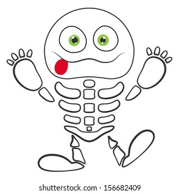 Halloween skeleton monster vector