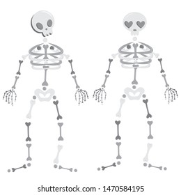 Halloween skeleton. Scary icon. Element for logo, game, print, poster or other design project. Vector illustration.