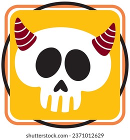 halloween skeleton skull vector icon