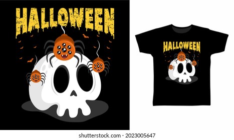 Halloween skeleton t shirt design