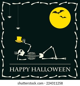 Halloween skeleton vector background