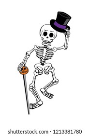 Halloween skeleton vector illustration