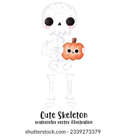 Halloween Skeleton, Skeleton vector illustration, Halloween, watercolor skeleton, watercolor halloween, cute skeleton, skulls