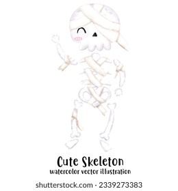 Halloween Skeleton, Skeleton vector illustration, Halloween, watercolor skeleton, watercolor halloween, cute skeleton, skulls