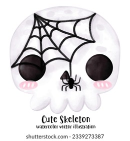Halloween Skeleton, Skeleton vector illustration, Halloween, watercolor skeleton, watercolor halloween, cute skeleton, skulls