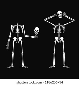 Halloween skeletons black background