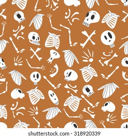 Halloween skeletons pattern 03 in editable vector file