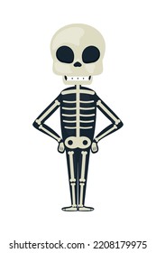 halloween skelleton icon on white background