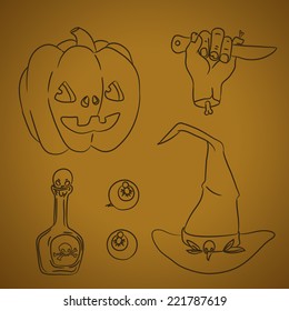halloween sketch set