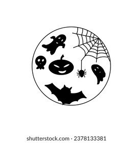 Halloween, a sketch of a vector drawing, isolated on a white background.