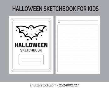 Halloween sketchbook for Kids Kdp Interior Template
Size:8.5X11
300 Dpi