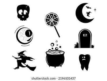 halloween skool eye witch candy moon grave tooth pot