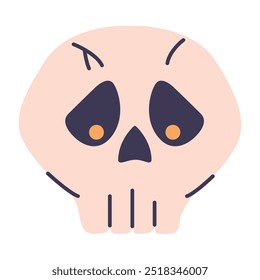 Halloween skull. Autumn Halloween holiday.Vector illustration.Isolated on white background.