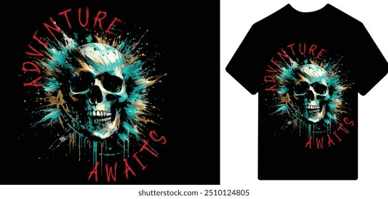 Halloween Skull  black T-shirt design
