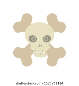 halloween skull with bones crossed vector illustration design