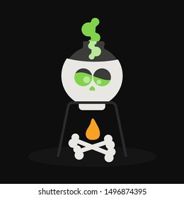 Halloween Skull Bones Elixir Flame Vector