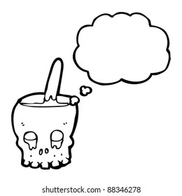 halloween skull bowl cartoon