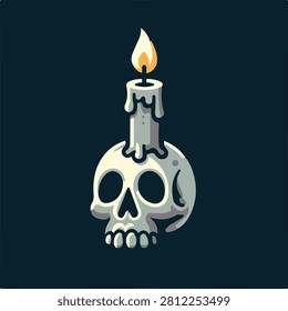 Halloween skull and burning