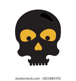 halloween skull cartoon design, happy holiday and scary theme Vector illustration