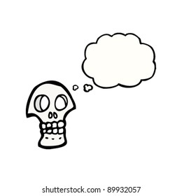 halloween skull cartoon with thought bubble