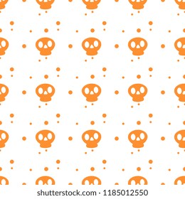 Halloween skull creepy seamless pattern. vector illustration for fashion textile print and wrapping with festive design.
