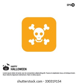 Halloween skull and crossbones icon. Halloween Flat icons.  simple minimal, flat, solid, mono, monochrome, plain, contemporary style. Vector illustration web internet design elements