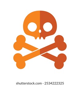 Halloween skull and crossbones with spooky design, Vector