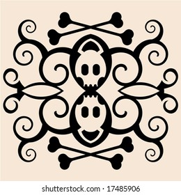 halloween skull and crossbones tattoo