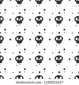 Halloween skull cute seamless pattern. vector illustration for fashion textile print and wrapping with festive design.