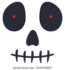 Halloween skull face vector isolated on white background.