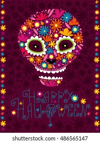 halloween skull of flowers