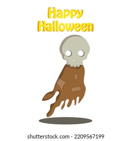 Halloween SchädelGeist, Vektorgrafik.