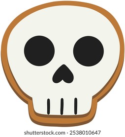 Ilustración plana de galletas de jengibre de calavera de Halloween