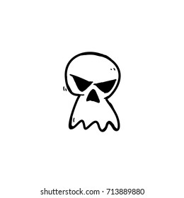 Halloween Skull - Hand Drawn Doodle Icon