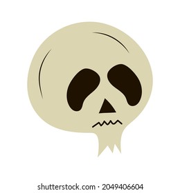 Halloween skull in hand drawn style. Vector icon.