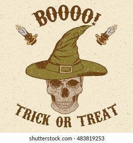 Halloween Skull in hat
