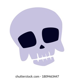 Halloween skull head cartoon design, Holiday and scary theme Vector illustration