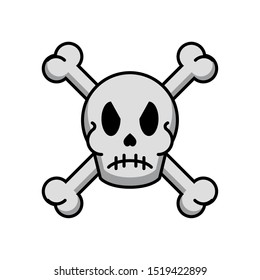 halloween skull head with crow vector illustration design